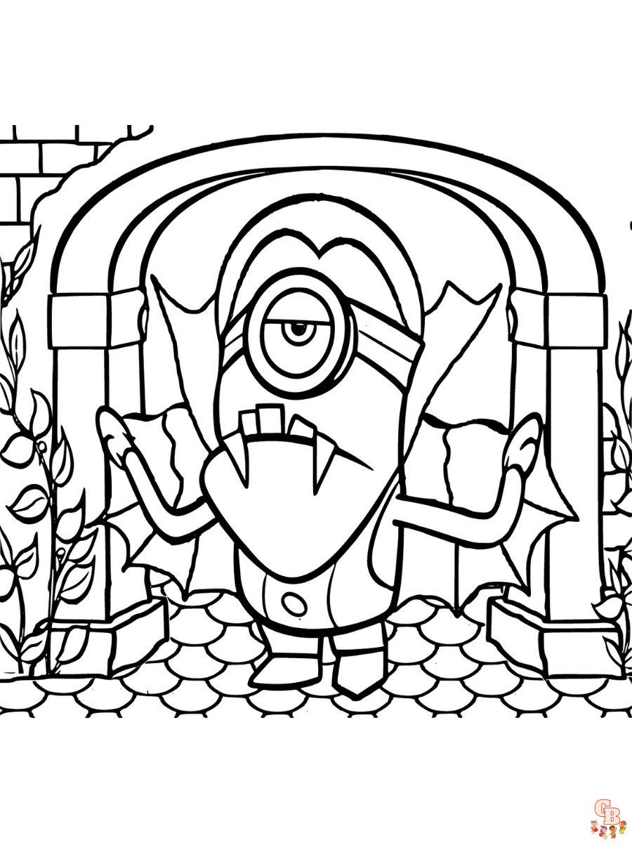 Minion Halloween Coloring Page