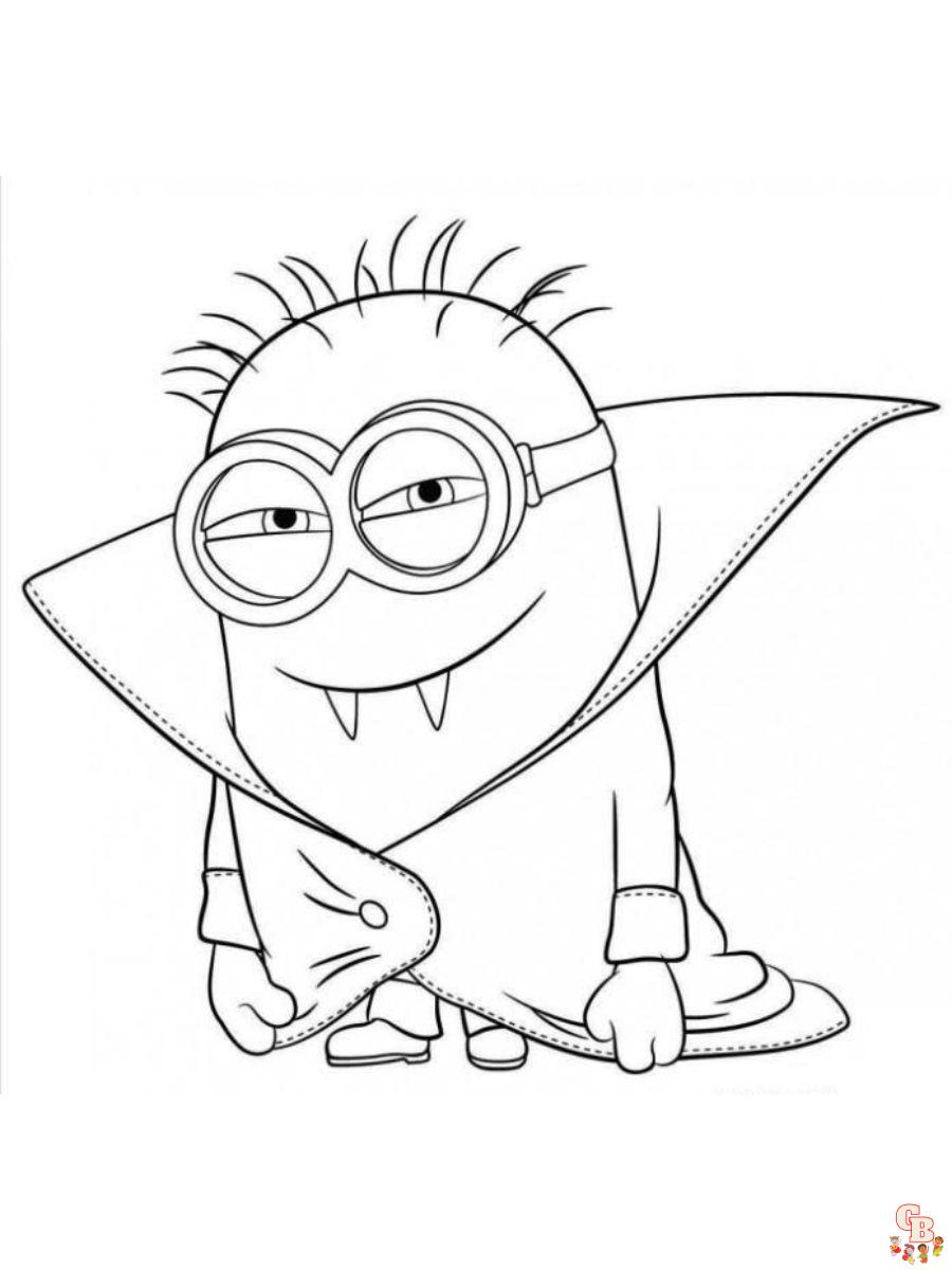 Minion Halloween Coloring Pages free