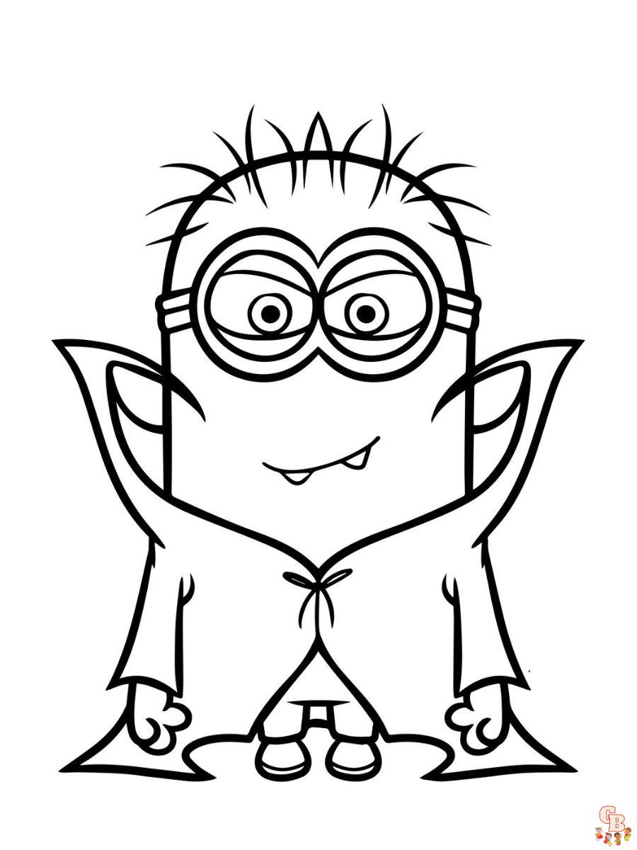 Minion Halloween Coloring Pages printable