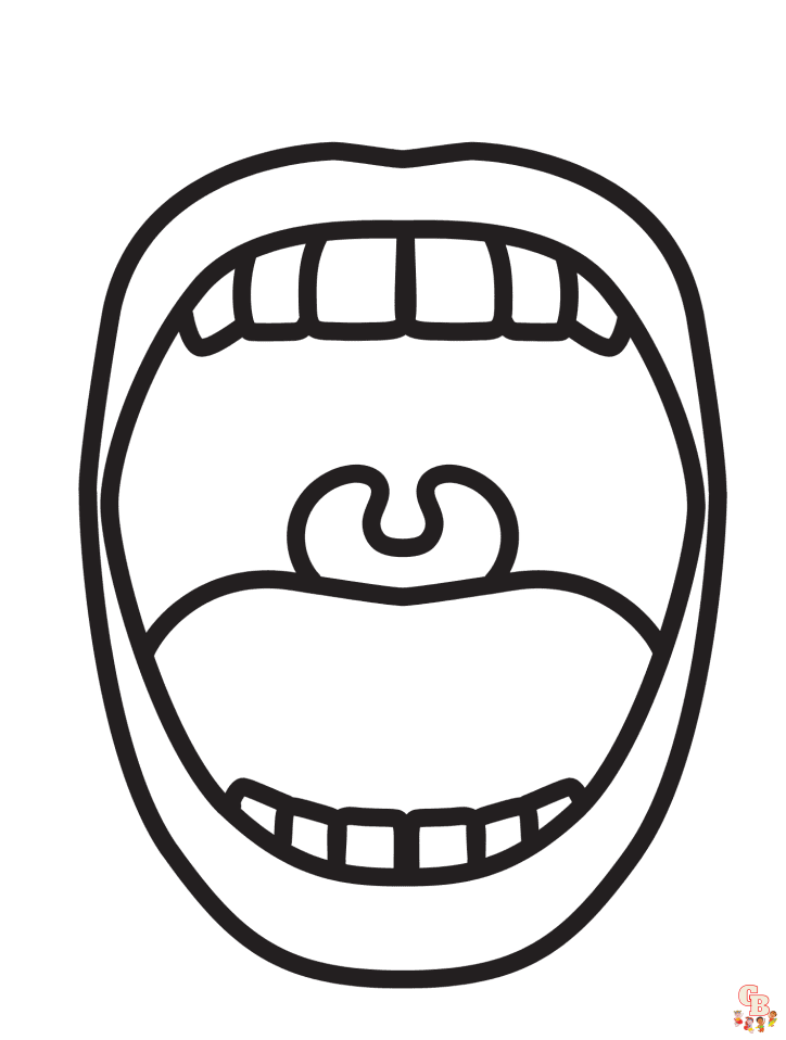 Mouth coloring pages to print