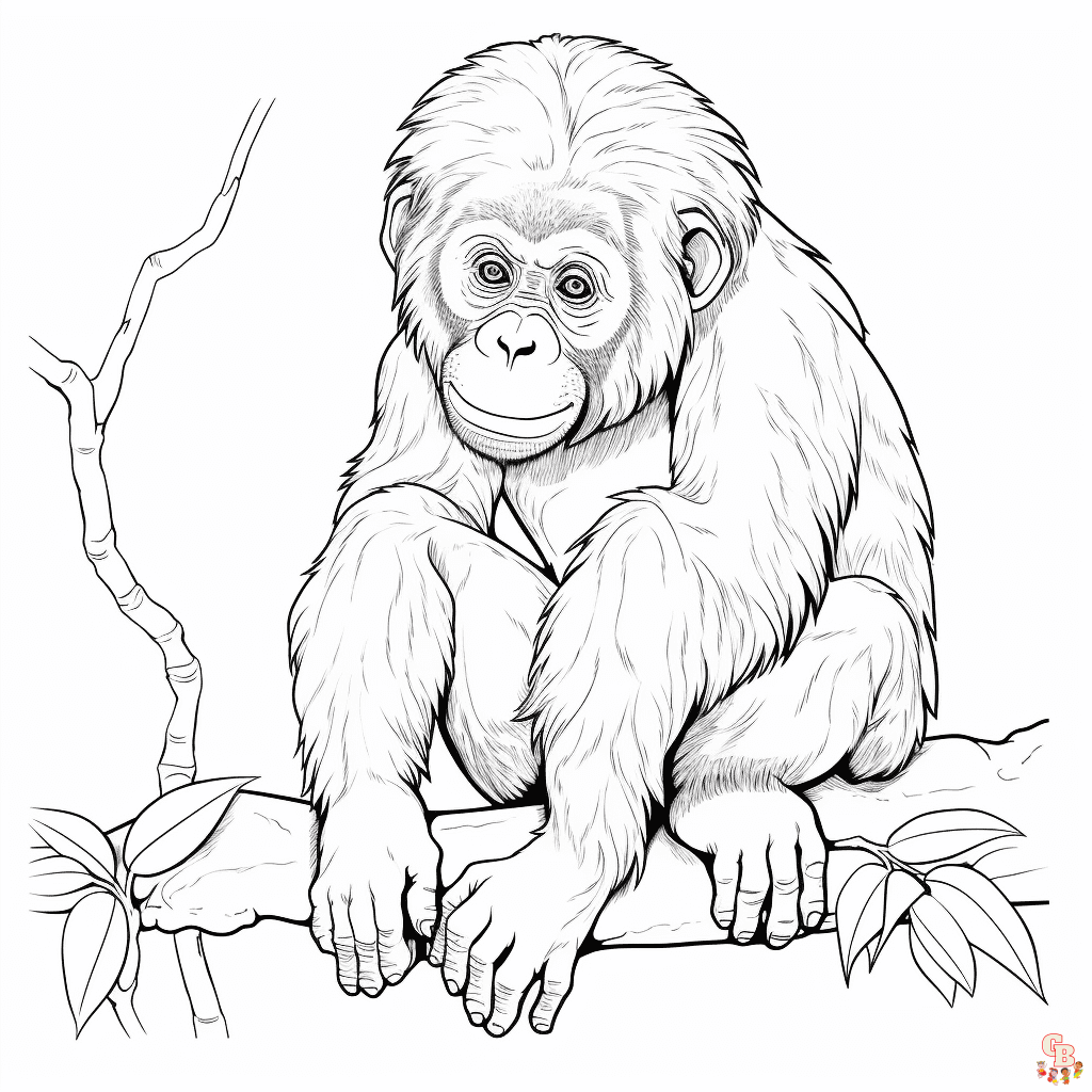 Orangutan coloring pages free