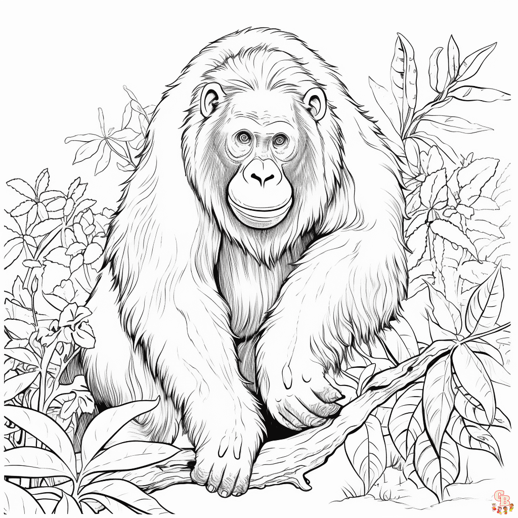 Orangutan coloring pages printable free