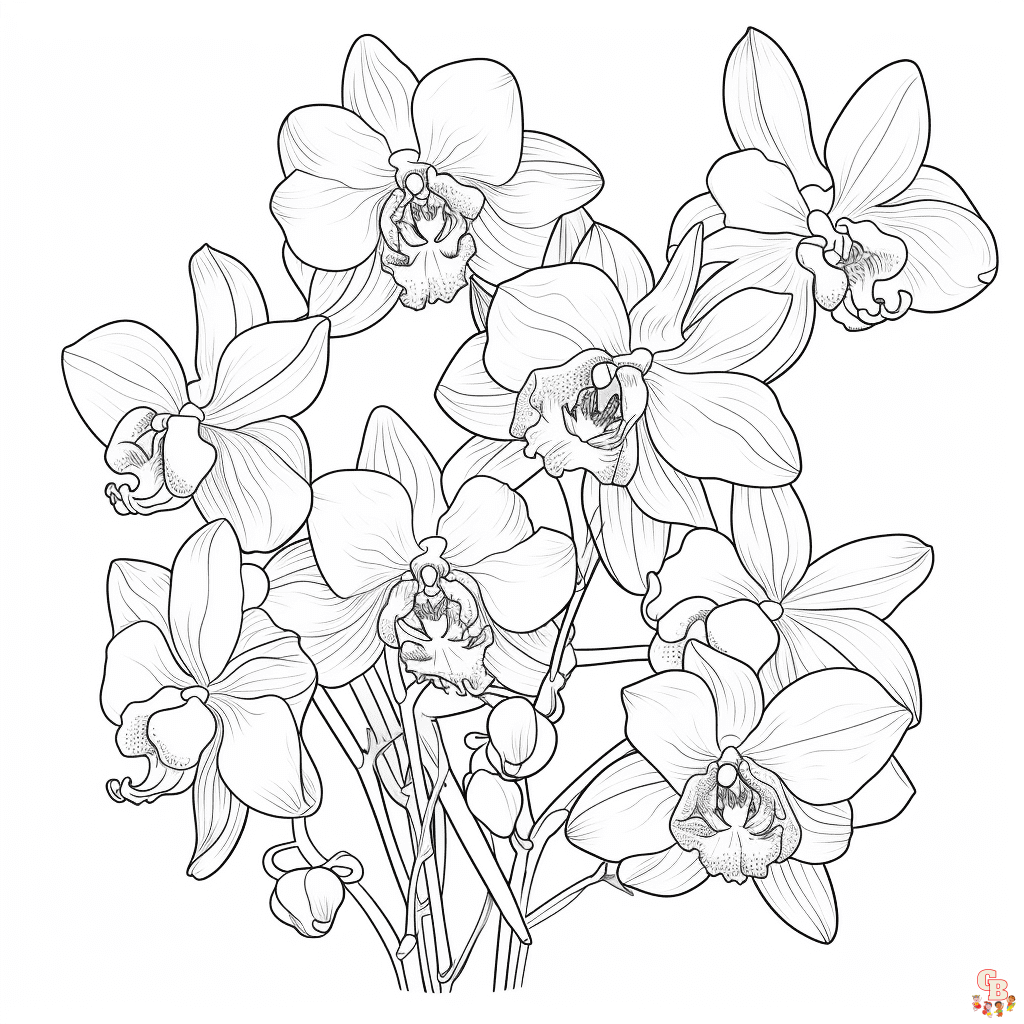 Orchid coloring pages free
