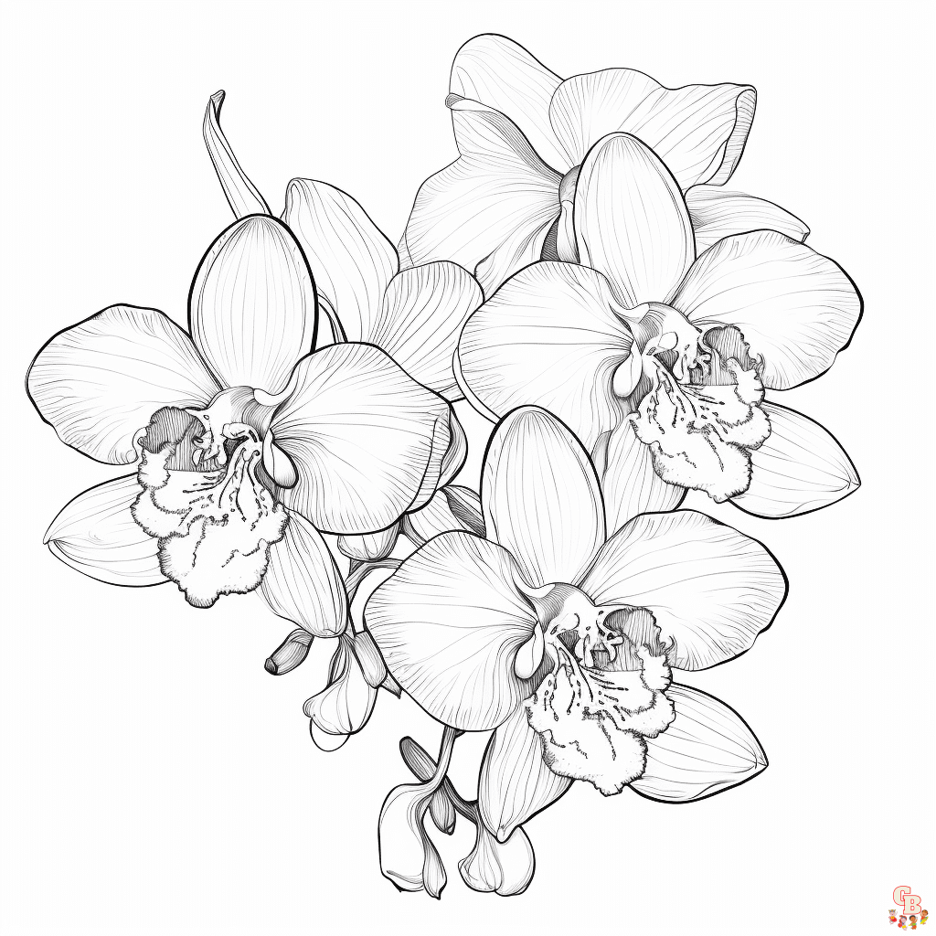 Orchid coloring pages printable free