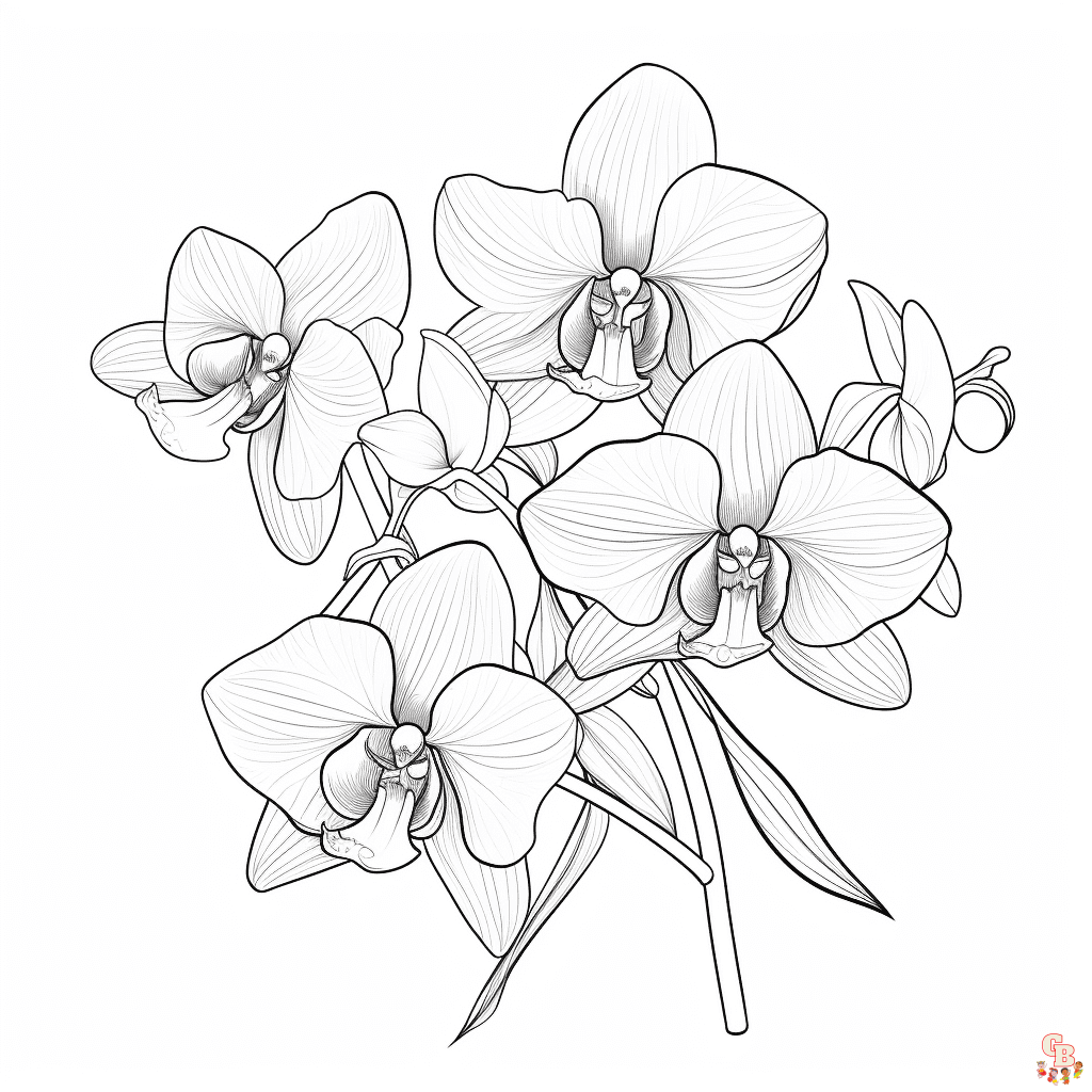 Orchid coloring pages printable