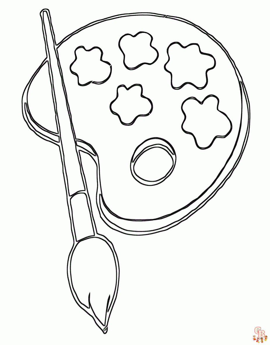 Paintbrush coloring pages printable free