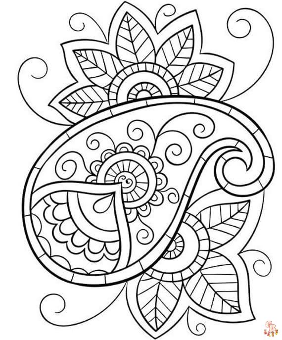Paisley coloring pages free