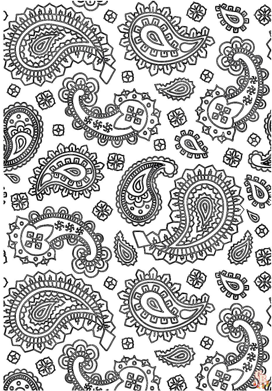 Paisley coloring pages printable free