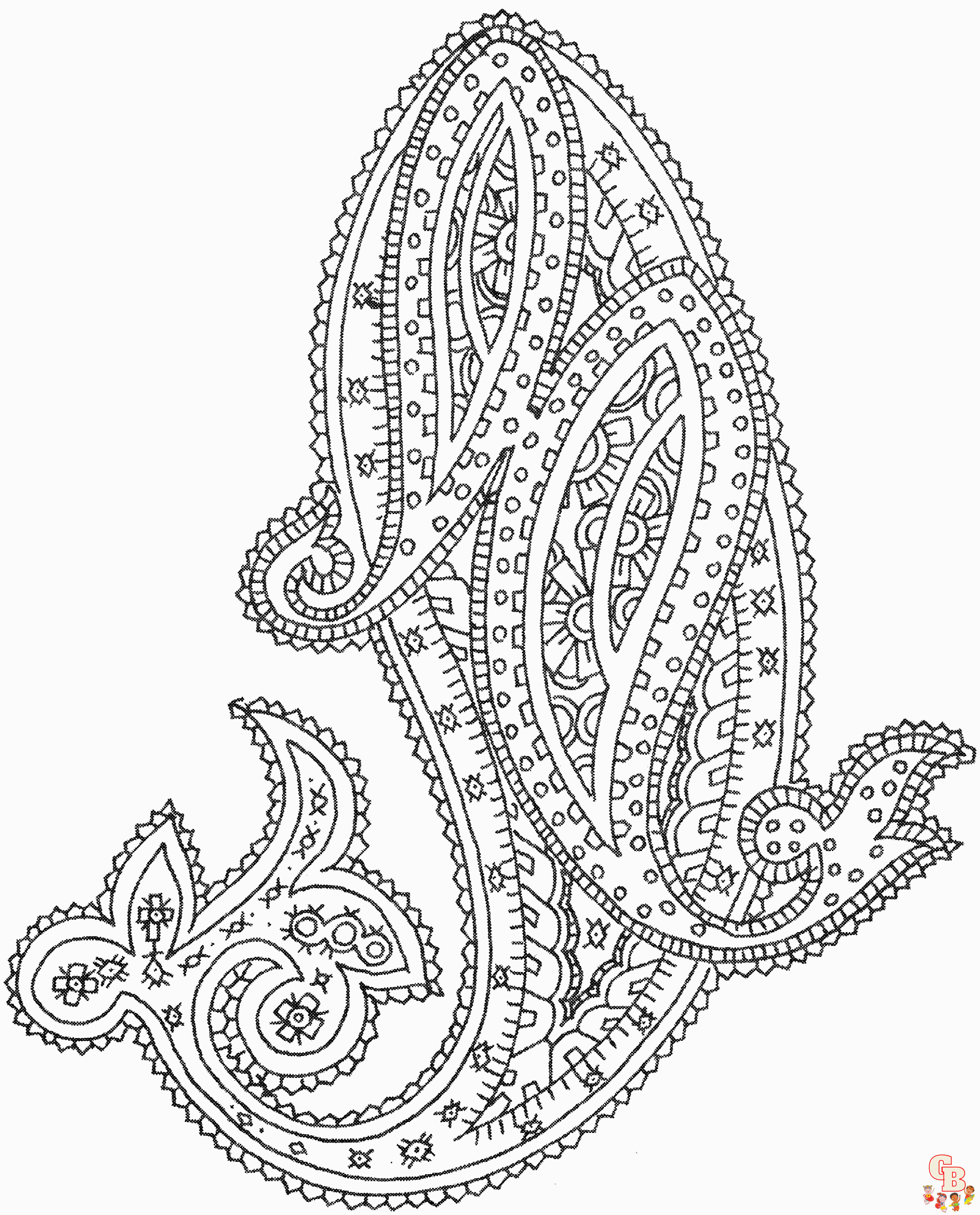 full page paisley coloring pages