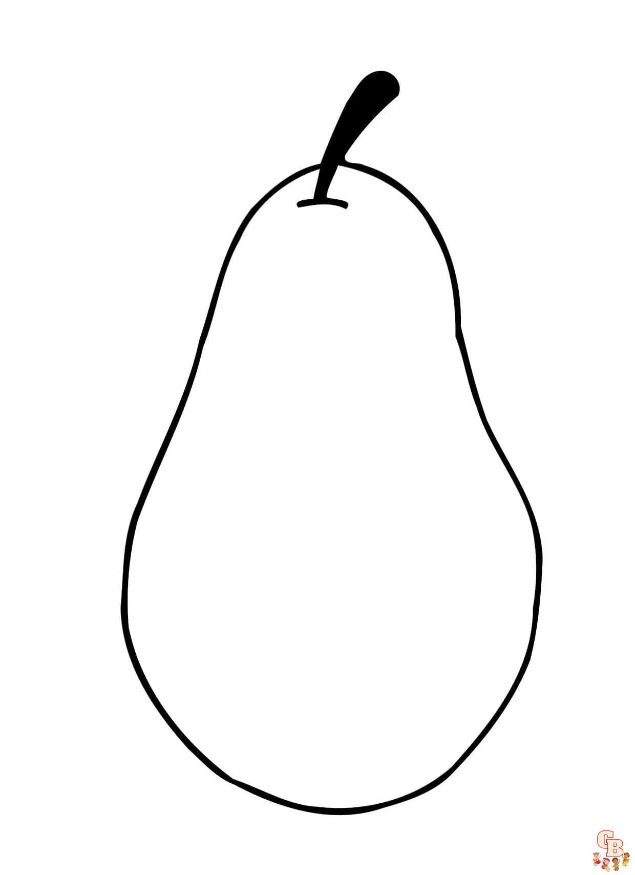 Pear coloring pages free