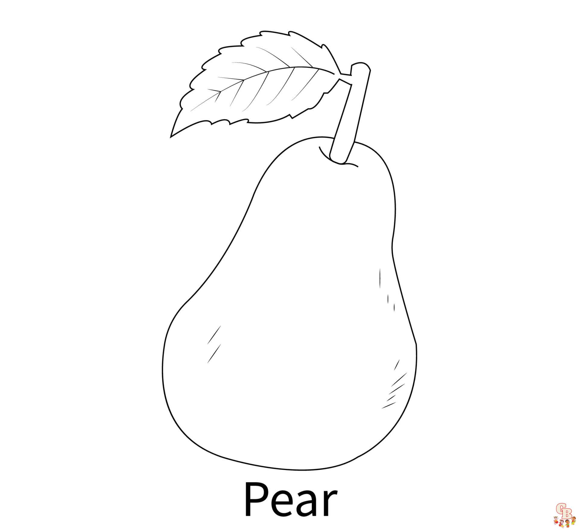 Pear coloring pages printable free