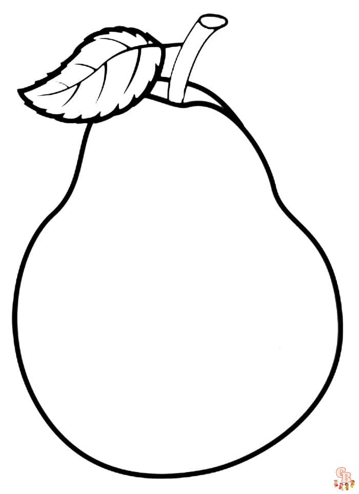 Pear coloring pages printable