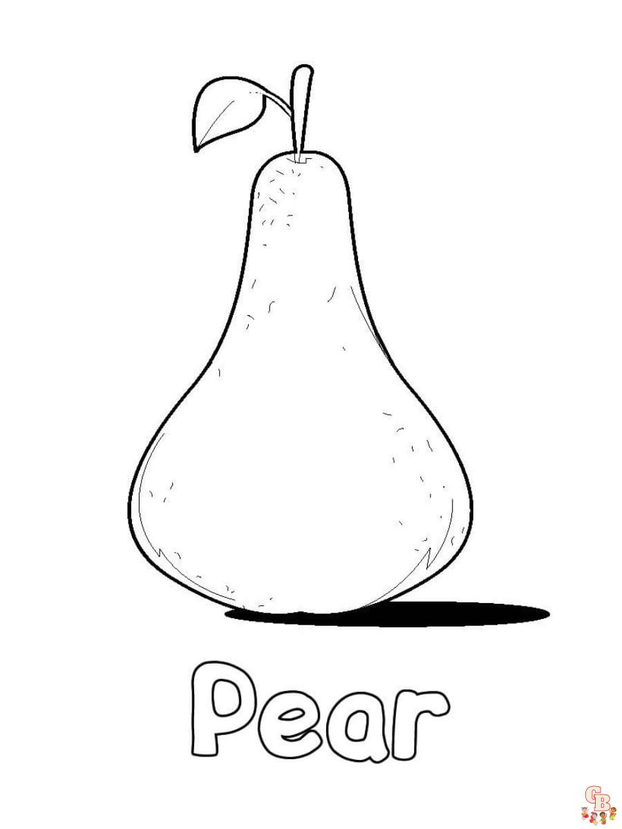 Pear coloring pages