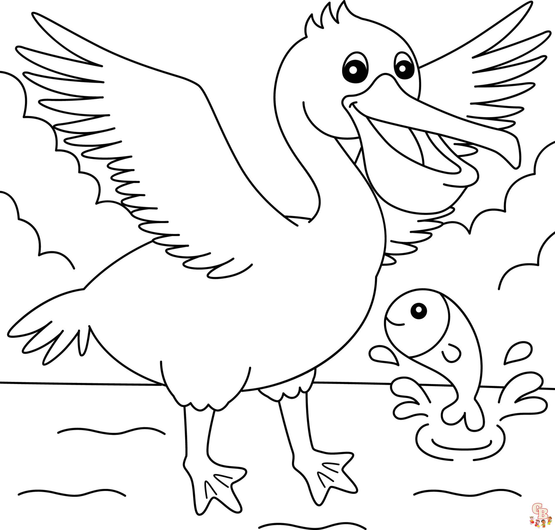 Pelican coloring pages printable free