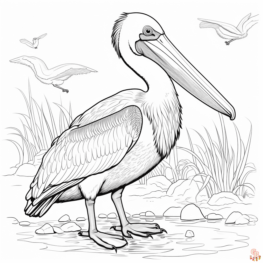 Pelican coloring pages printable