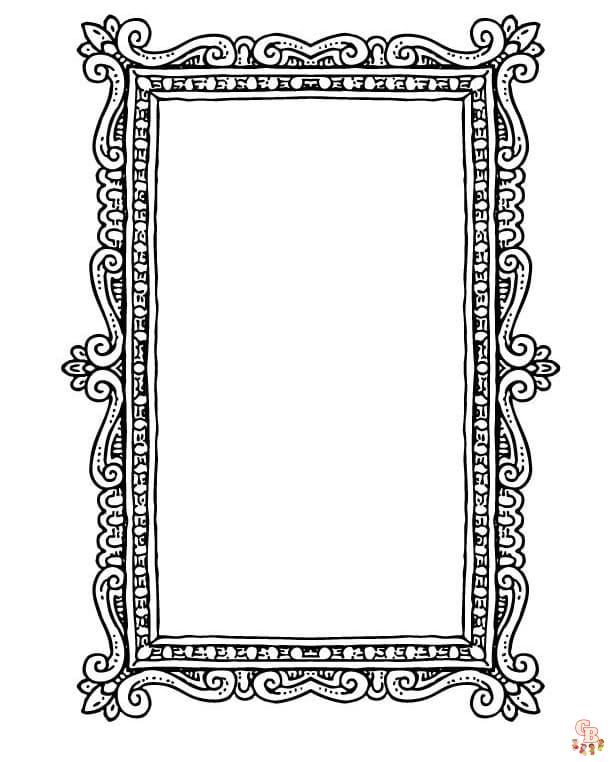 Picture frame Coloring Sheets