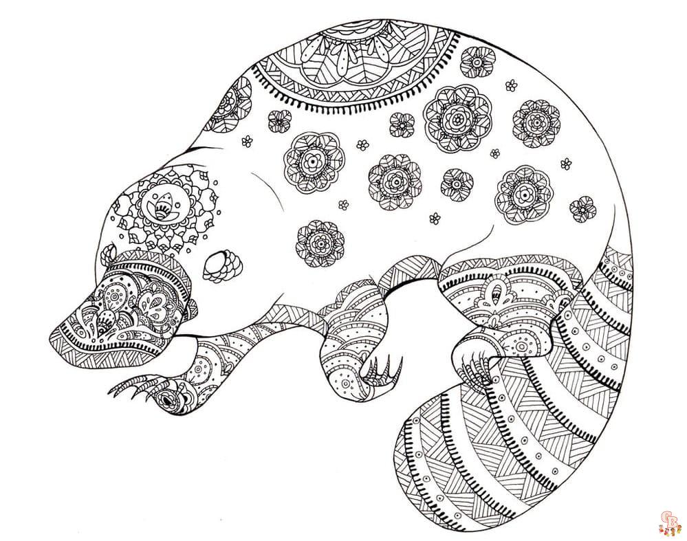 Platypus coloring pages to print