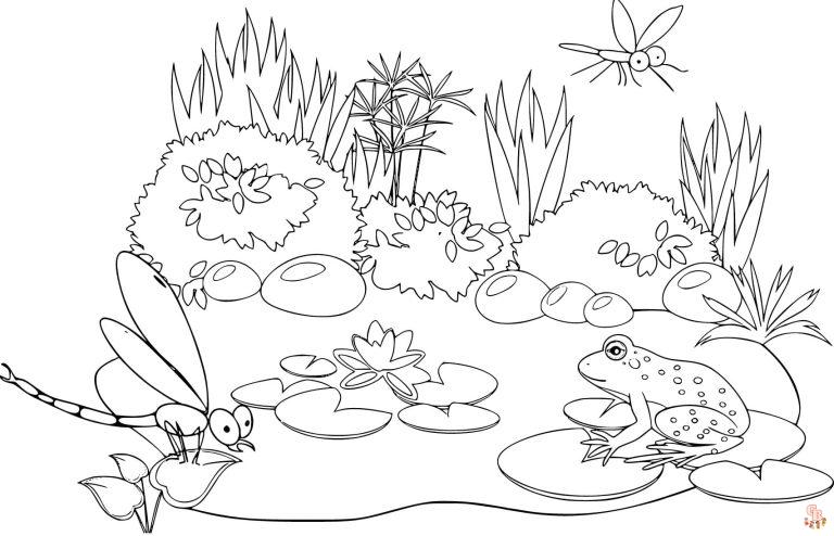 Printable Pond Coloring Pages Free For Kids And Adults