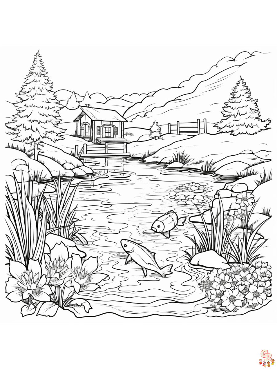 Pond Coloring Pages