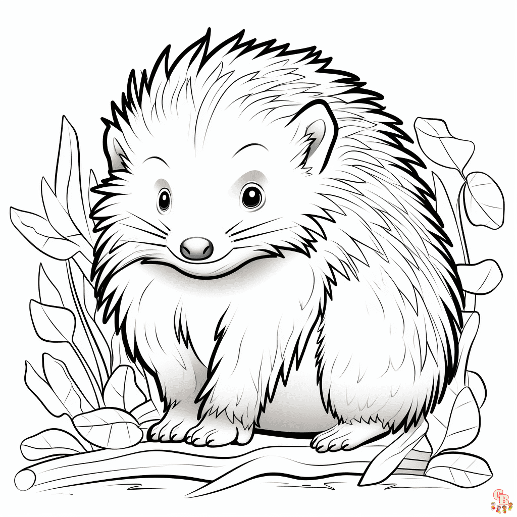 Porcupine coloring pages free