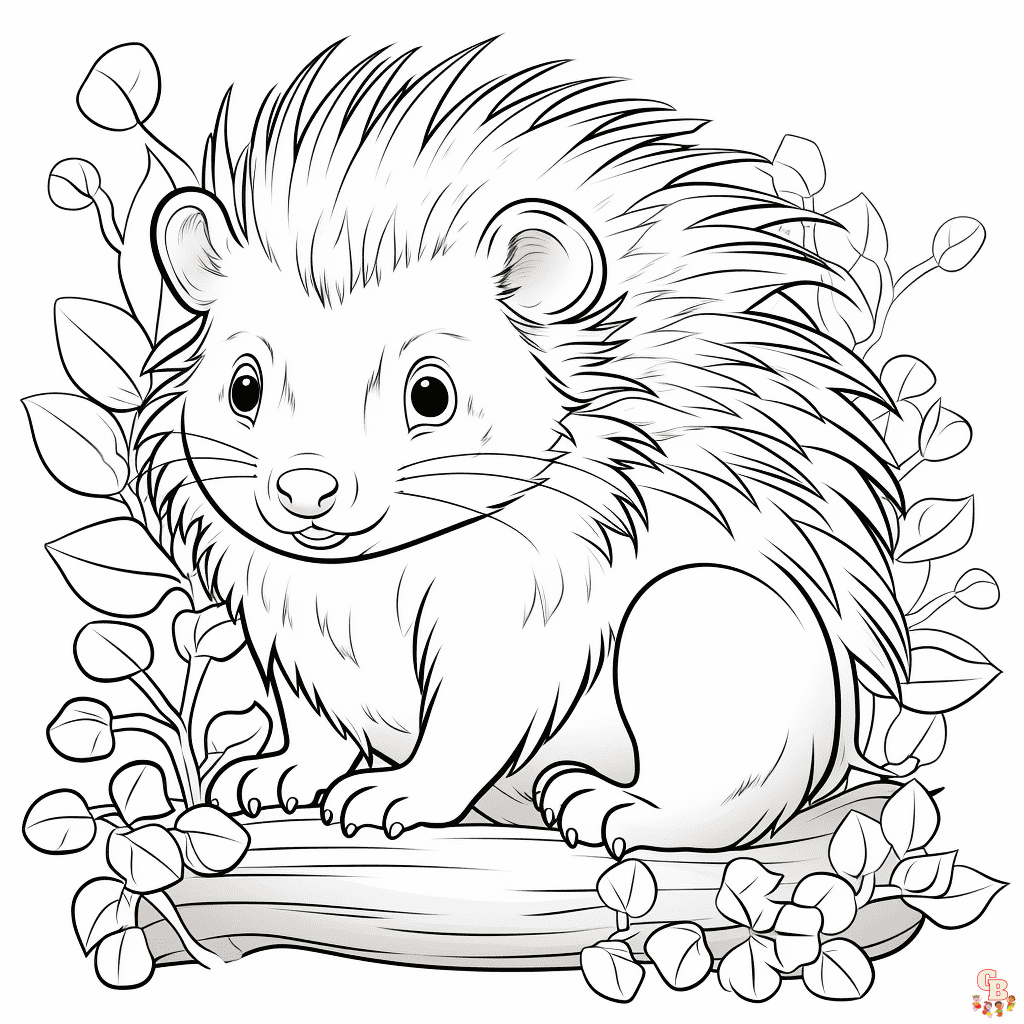 Porcupine coloring pages printable free