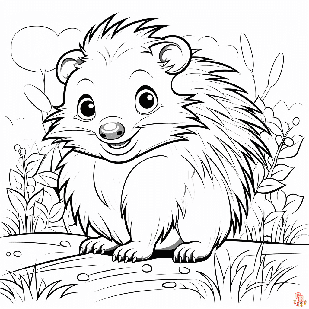 Porcupine coloring pages printable