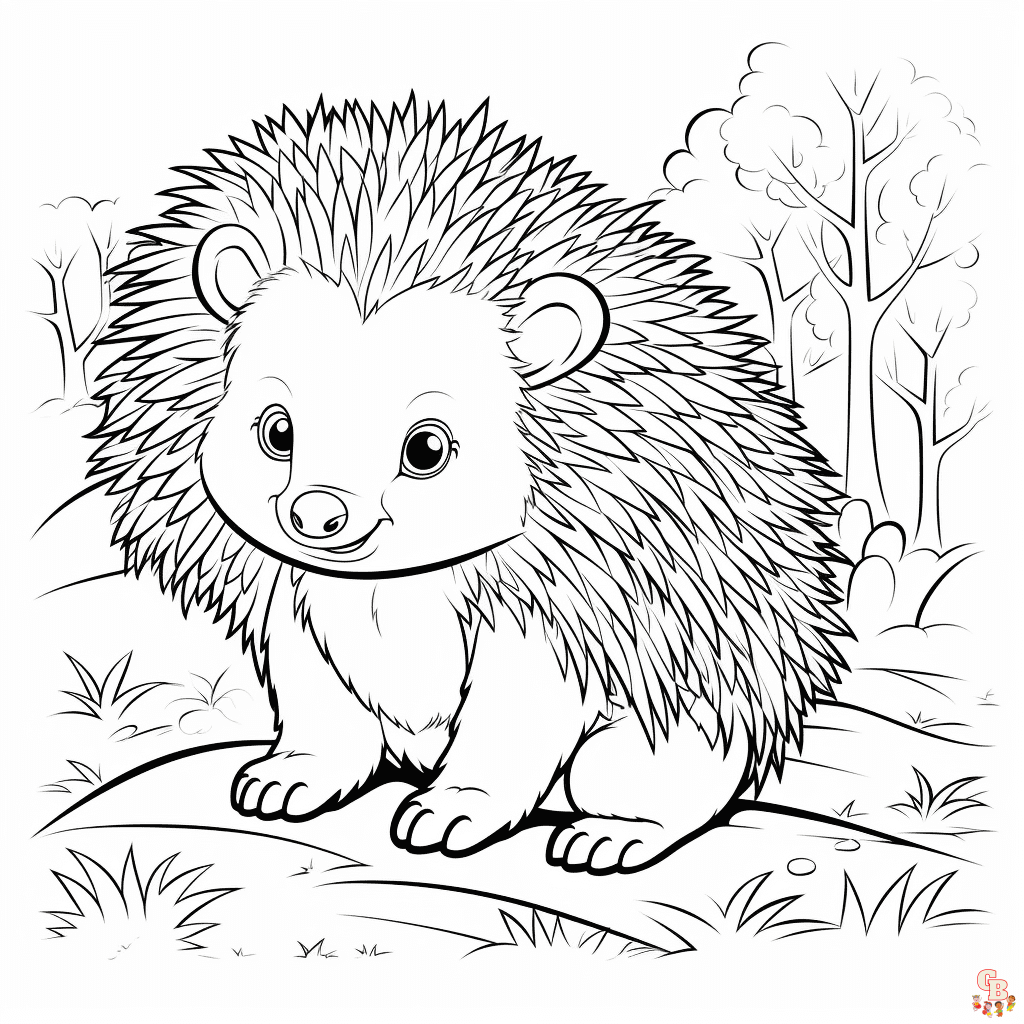 Porcupine coloring pages to print
