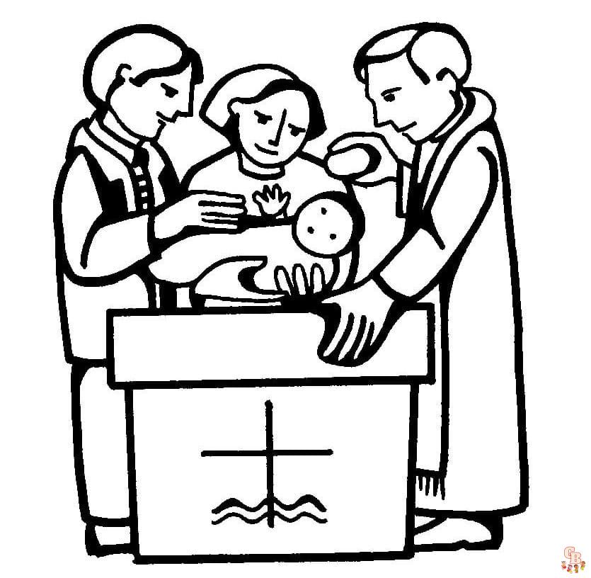 Printable Baptism coloring sheets