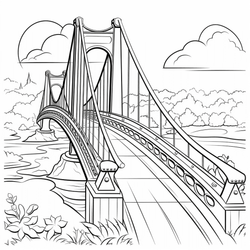 Printable Bridge Coloring Pages Free For Kids And Adults