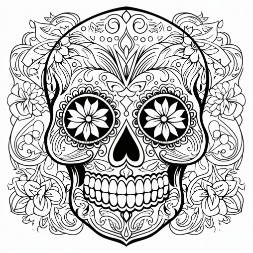 Printable Calavera Coloring Pages Free For Kids And Adults