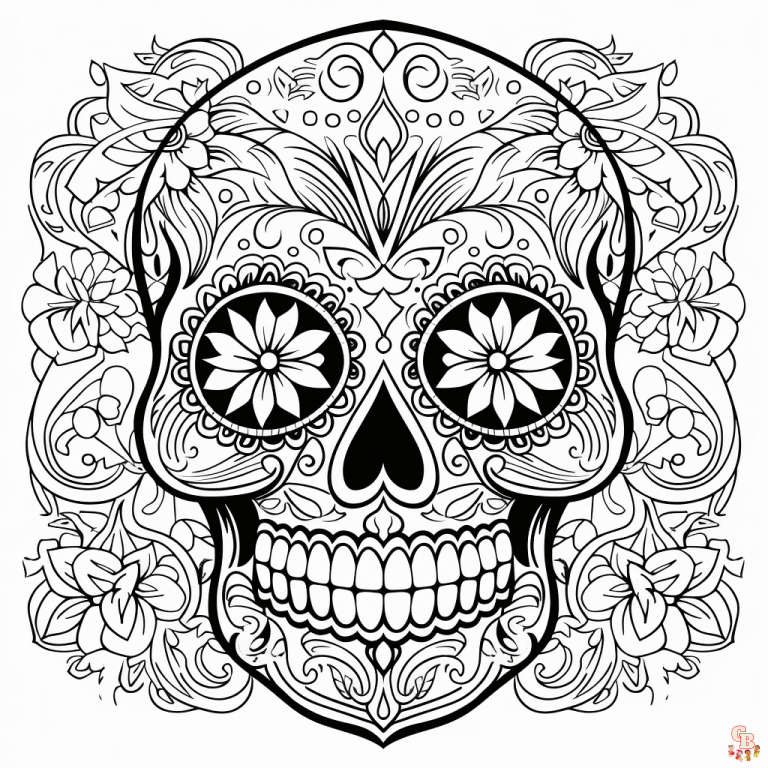 Printable Calavera Coloring Pages Free For Kids And Adults