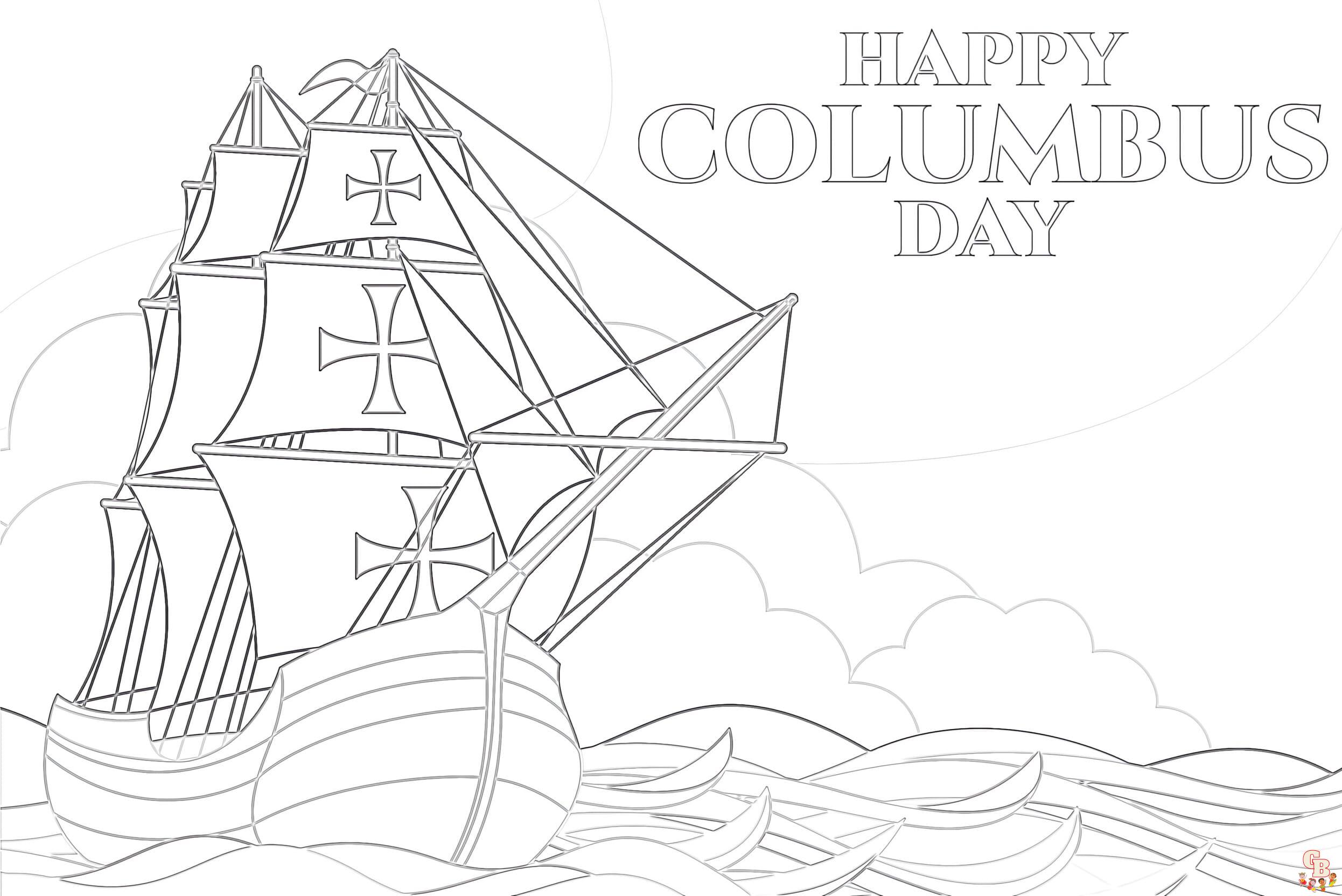 Printable Columbus Day coloring sheets