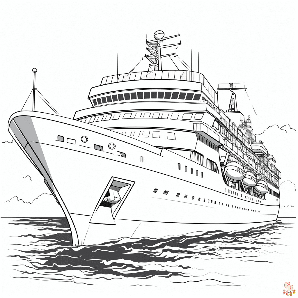 Printable Cruise ship coloring sheets
