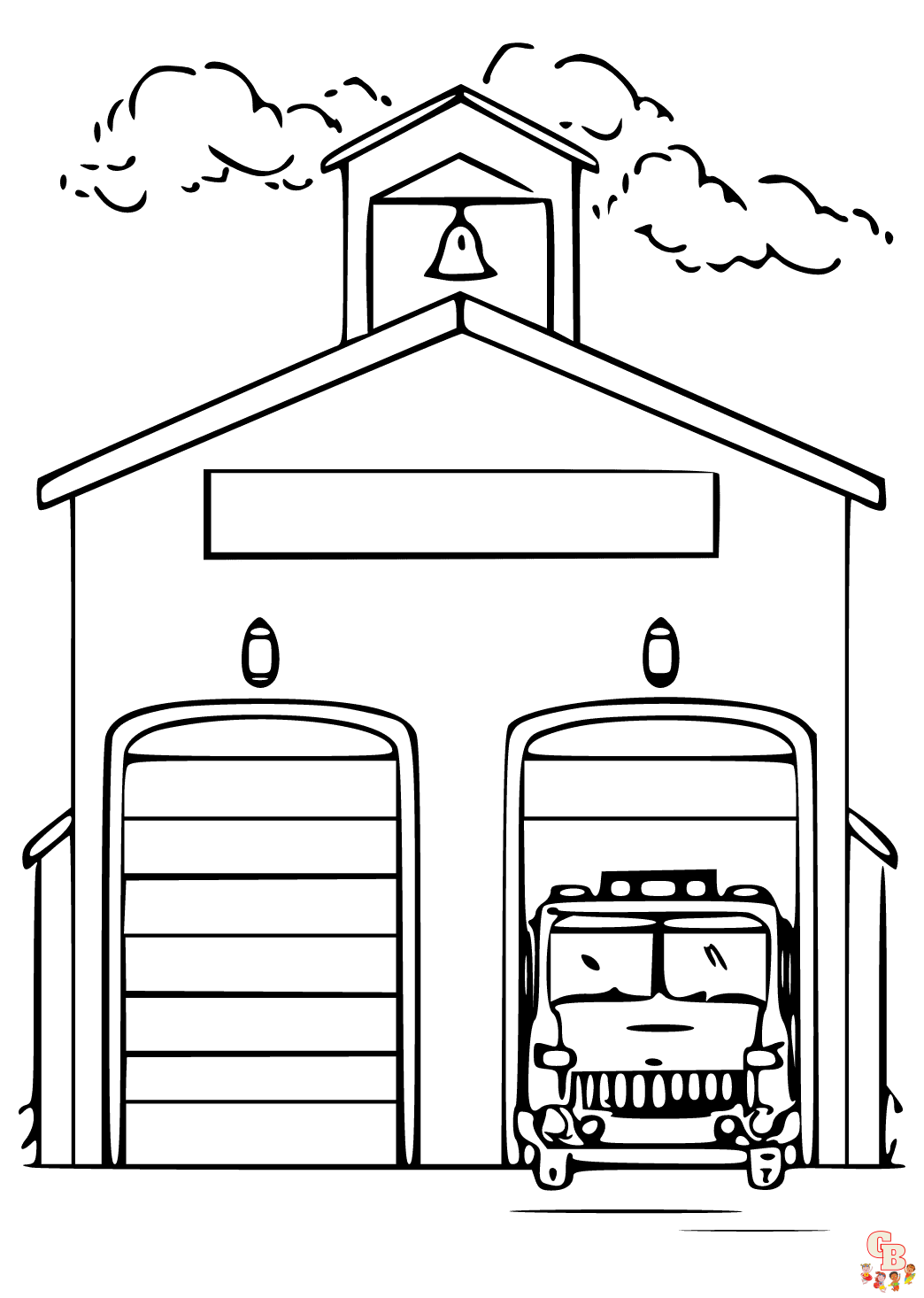 Printable Fire station coloring sheets