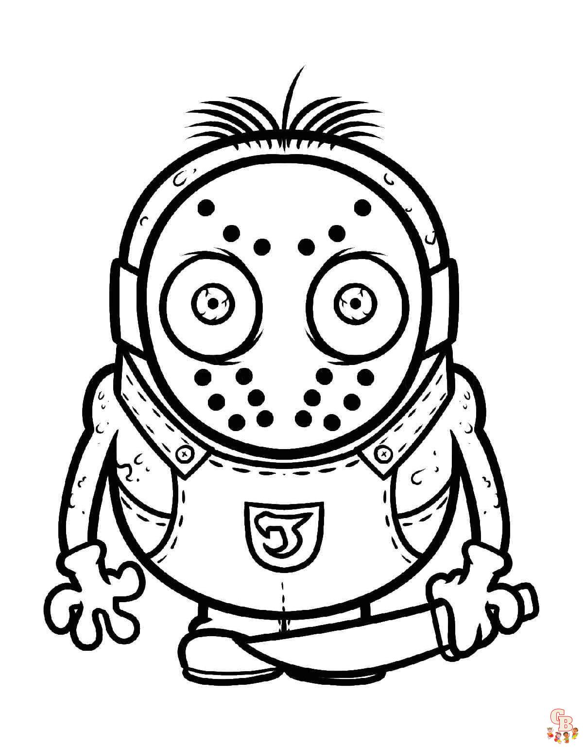 Printable Friday the 13th coloring sheets