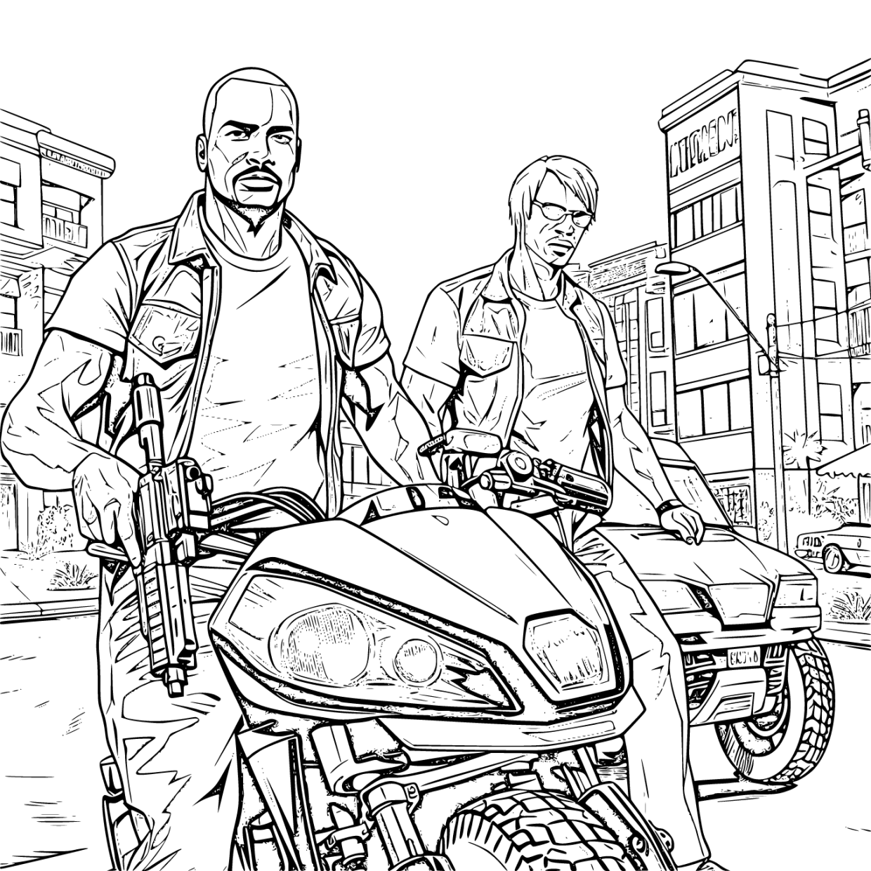 Printable GTA Coloring Pages Free For Kids And Adults