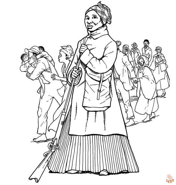 Printable Harriet Tubman coloring sheets