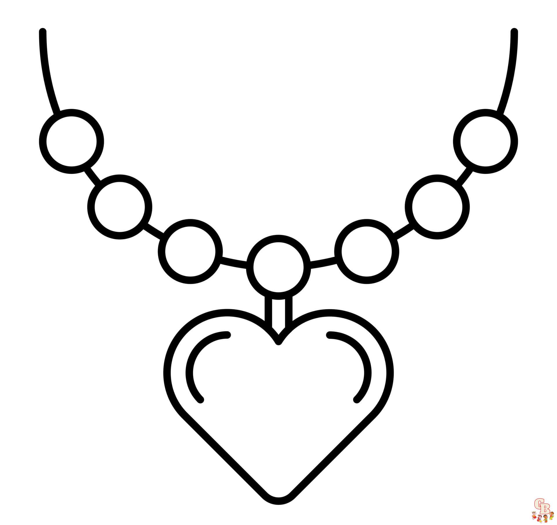Printable Necklace coloring sheets