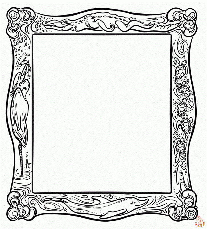 Printable Picture frame coloring sheets