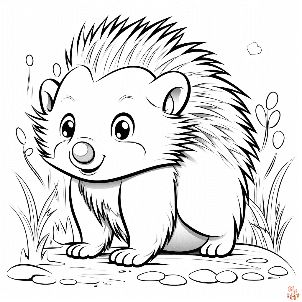 Printable Porcupine coloring sheets