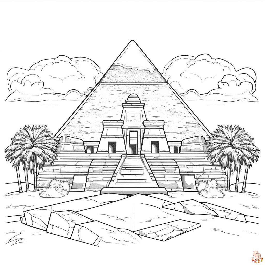 Printable Pyramid coloring sheets