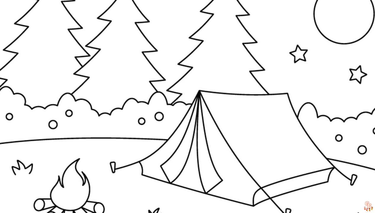 Printable Tent coloring sheets