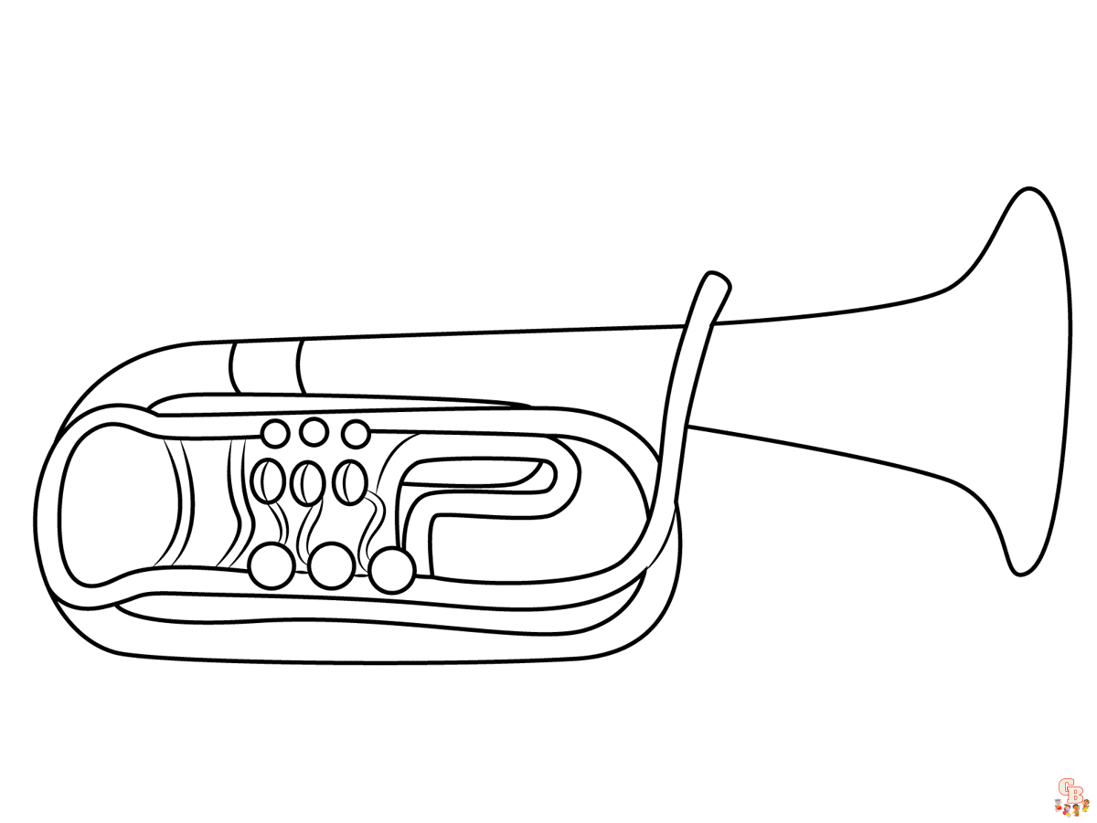 Printable Trumpet coloring sheets