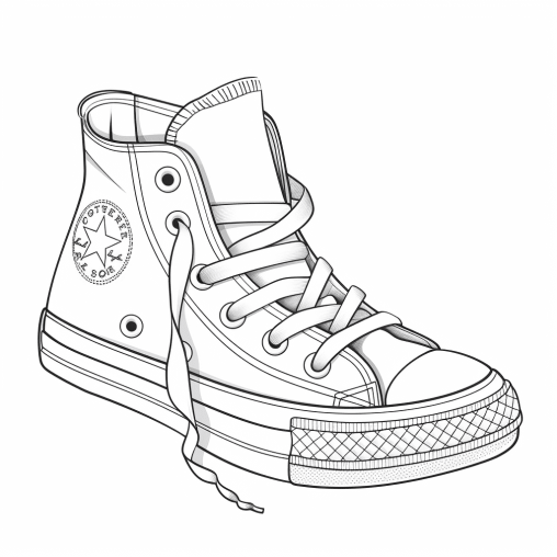 Printable Converse Coloring Pages Free For Kids And Adults
