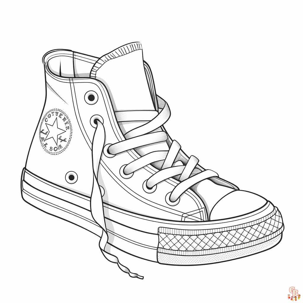 Printable Converse Coloring Pages Free For Kids And Adults