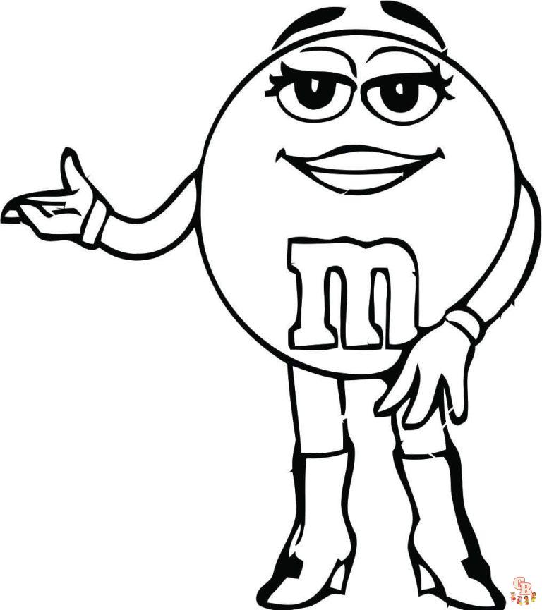 Printable M&M Coloring Pages Free For Kids And Adults