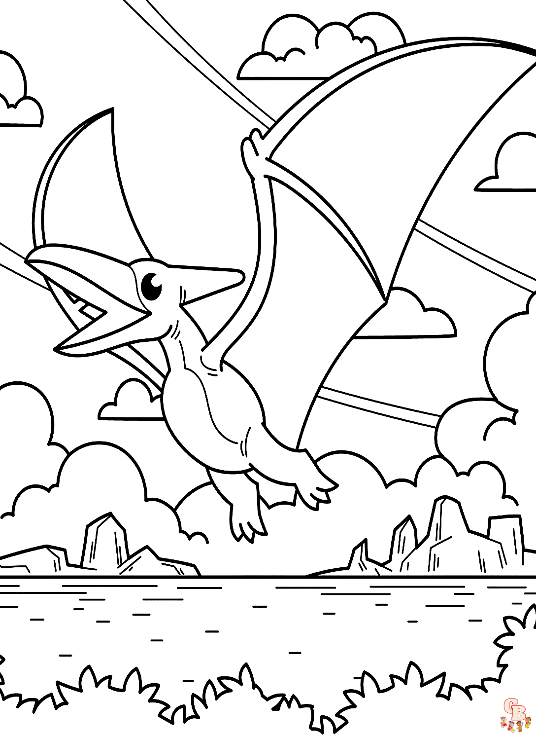Pteranodon coloring pages printable free