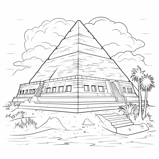 Printable Pyramid Coloring Pages Free For Kids And Adults