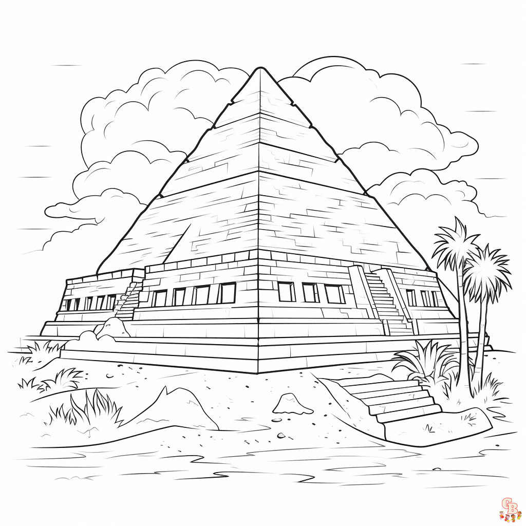 Pyramid coloring pages free