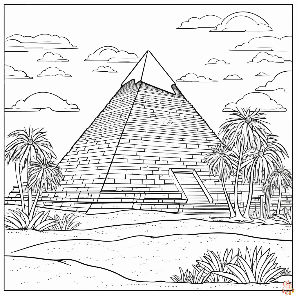 Pyramid coloring pages printable free